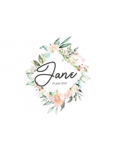 Timbre Naissance floral - Jane