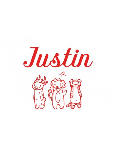 Timbre Naissance Animaux - Justin