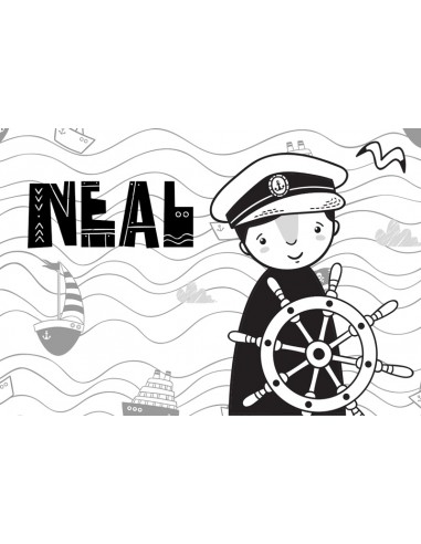 Timbre Naissance Marin - Neal