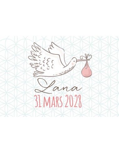 Timbre Naissance Oiseau rigolo - Lana