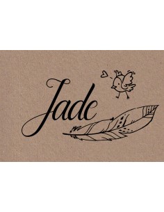 Timbre Naissance Plume - Jade 2