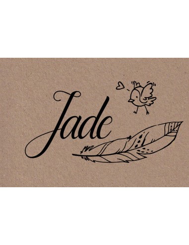Timbre Naissance Plume - Jade