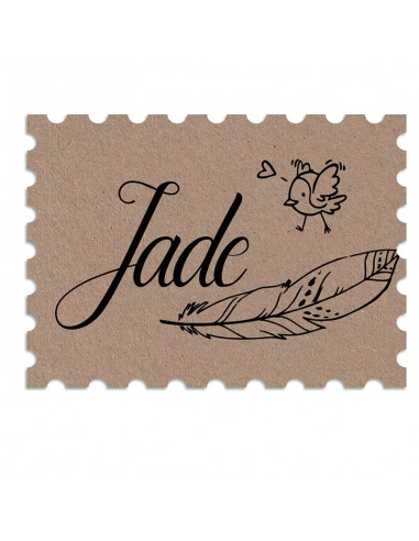 Timbre Naissance Plume - Jade Timbre Naissance Plume - Jade