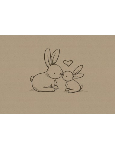 Timbre Naissance Lapin vintage - Anatoli