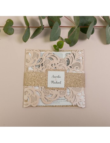 Pochette faire-part mariage baroque...