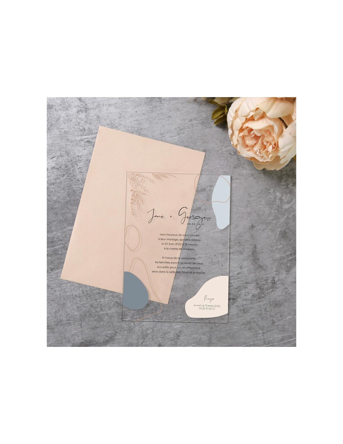 Faire Part Mariage Transparent Enveloppe Noire - Faire-P