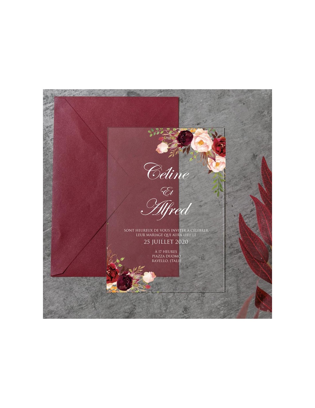 Faire Part Mariage Transparent Enveloppe Noire - Faire-P