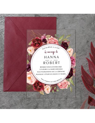 Faire-Part Mariage Plexiglas roses... Faire-Part Mariage Plexiglas roses...