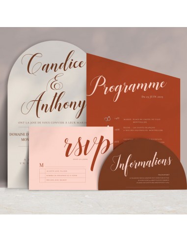 Faire-part Mariage Arche Pastel -...
