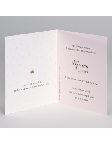 Pack Faire-Part Naissance rose pale...