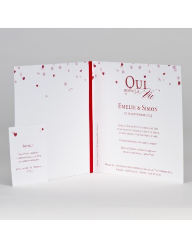 Pack Faire-part mariage Cœurs rouge...