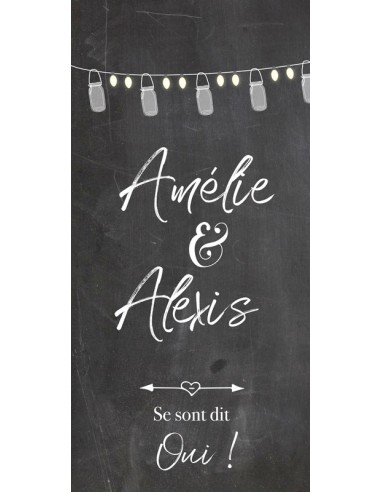 Menu Mariage Ardoise Vintage -...