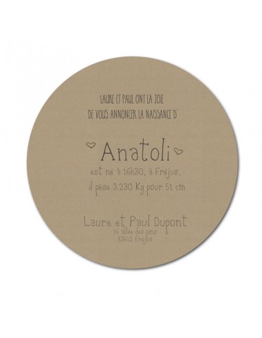 Pack Faire-part Naissance rond lapin...