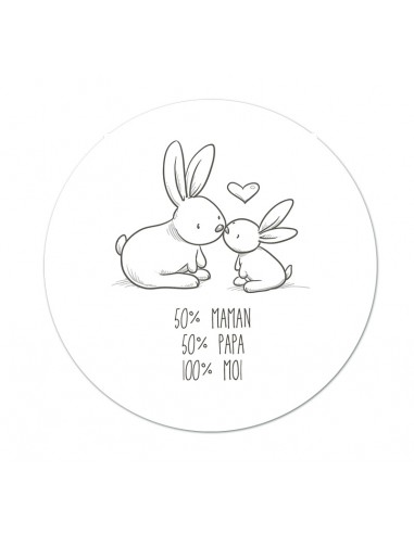 Pack Faire-part Naissance rond lapin...