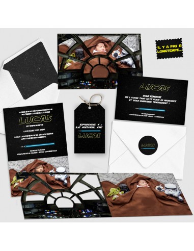 Pack Faire-part Naissance Star Wars -...