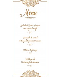 Menu Mariage Arabesques Or 2