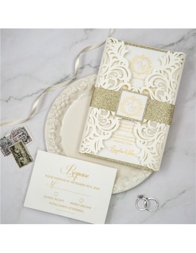Pochette Faire-Part Mariage Chic -...