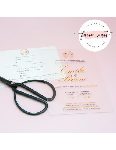 Faire-Part Mariage Plexiglas Luxe -... Faire-Part Mariage Plexiglas Luxe -...