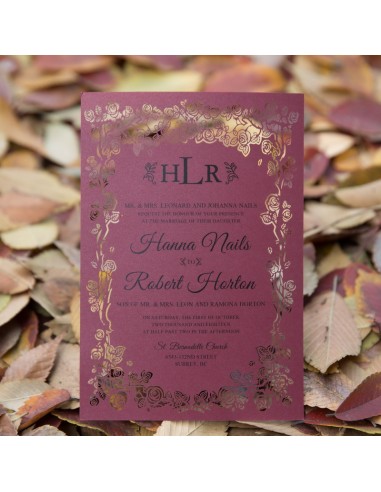 Pack Faire-Part Mariage Broderie Roses