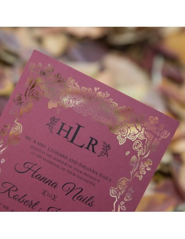 Pack Faire-Part Mariage Broderie Roses