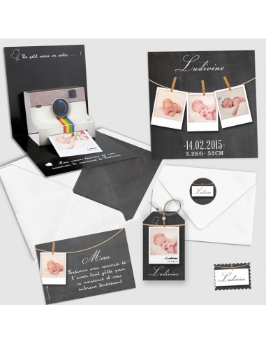 Pack Faire-part Naissance Pop Up...