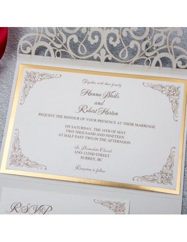 Faire-Part Mariage Pocketfolder Chic...