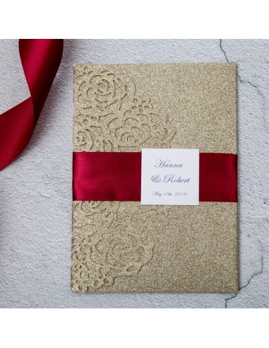 Faire-Part Mariage Pocketfolder Roses...