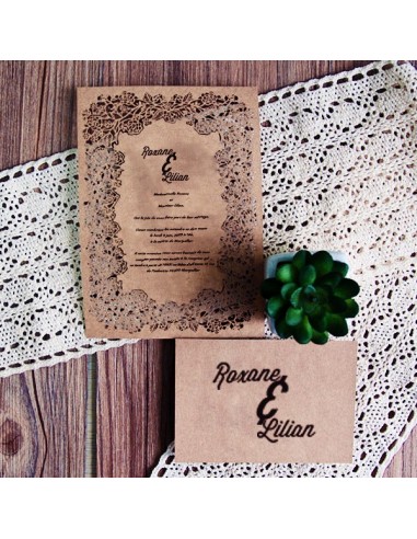 Pack Faire-Part Mariage Laser Cut Fleurs