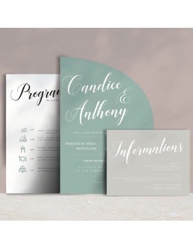 Faire-part Mariage Arche Pastel -...
