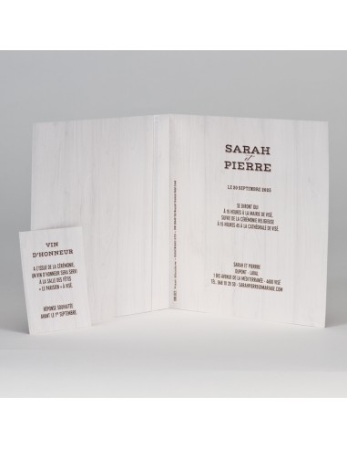 Pack Faire-part mariage effet bois et...