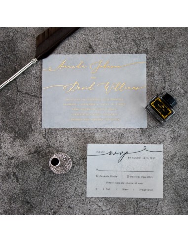Faire-part Mariage Dorure Calligraphie