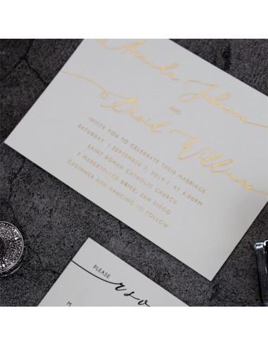 Faire-part Mariage Dorure Calligraphie