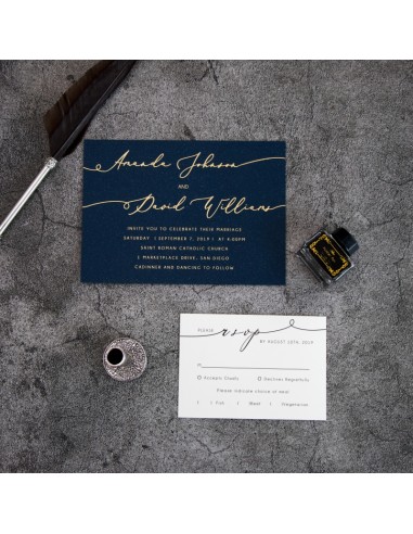 Faire-part Mariage Dorure Calligraphie