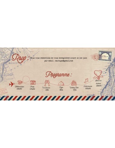 Pack Faire-part Mariage Voyage...