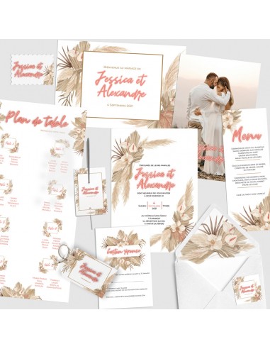 Pack Faire-part Mariage Pampa -...