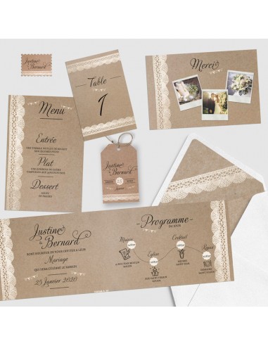 Pack Faire-part Mariage Dentelle...