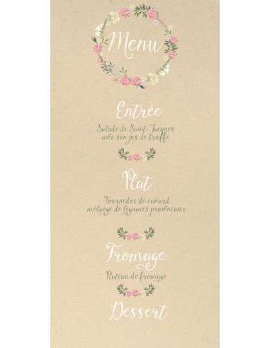 Pack Menu Mariage Couronne de fleurs...