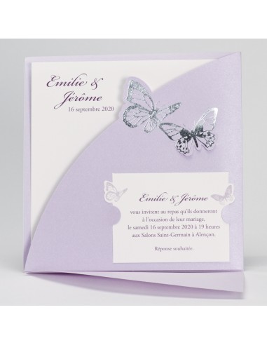 Pack Faire-part Mariage Mauve avec...