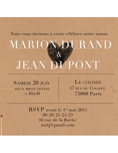 Pack Faire-part Mariage Empreinte -...