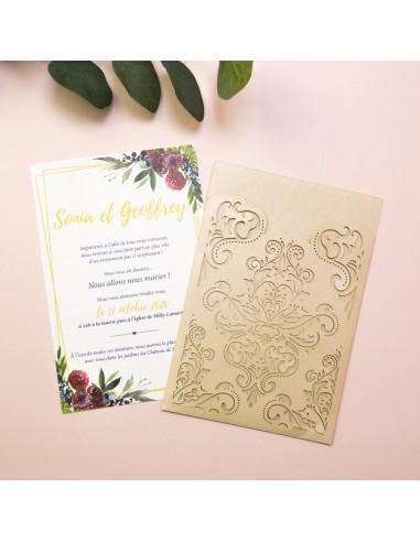 Faire-part mariage Motif Damassé...