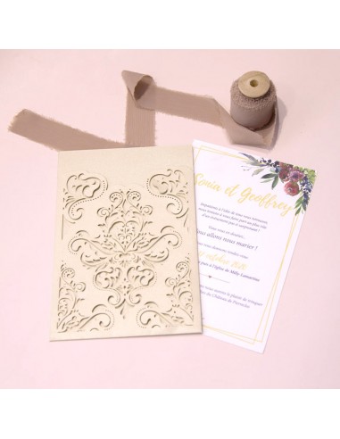 Faire-part mariage Motif Damassé...