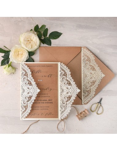 Pack Faire-part mariage Dentelle...