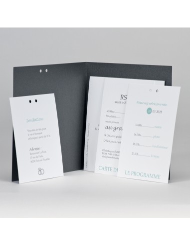 Pack Faire-part Mariage gris avec photos