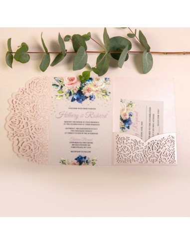 Faire-part Mariage ciselée Glamour -...