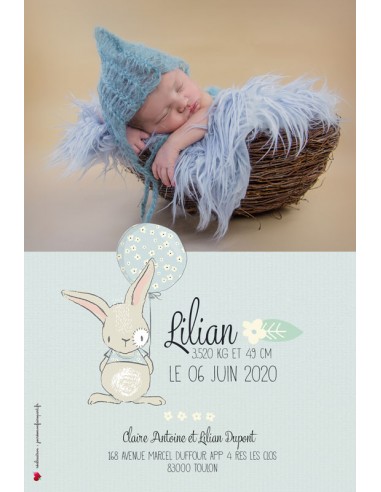 Faire-Part Naissance Magnet Lapin -... Faire-Part Naissance Magnet Lapin -...