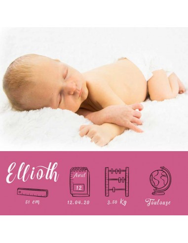Faire-Part Naissance Magnet Elégant -... Faire-Part Naissance Magnet Elégant -...