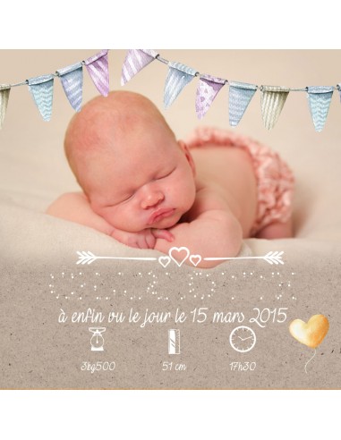 Faire-Part Naissance Magnet point à...