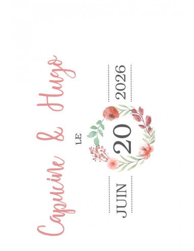 Pack Etiquette mariage fleurs des...