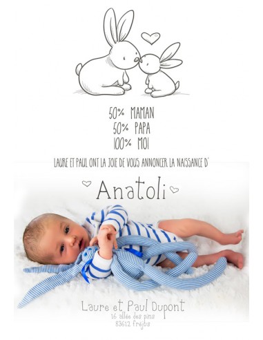 Faire-Part Naissance Magnet Lapinoux...