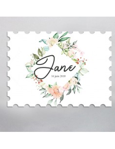 Timbre Naissance floral - Jane